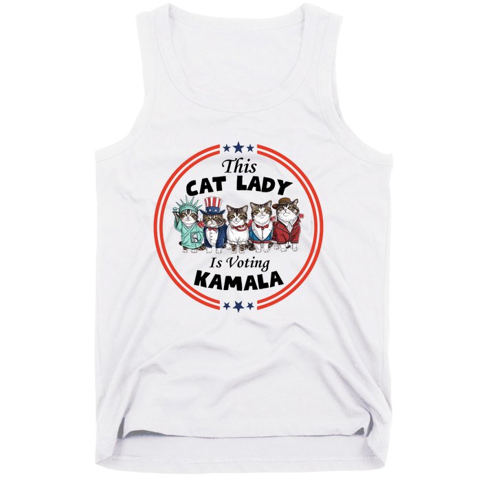 This Cat Lady Voting For Kamala Harris 2024 1st Female President Tank Top