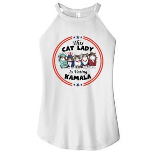 This Cat Lady Voting For Kamala Harris 2024 1st Female President Women's Perfect Tri Rocker Tank