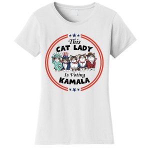 This Cat Lady Voting For Kamala Harris 2024 1st Female President Women's T-Shirt