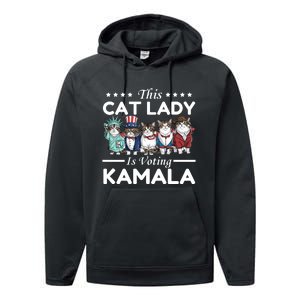 This Cat Lady Voting For Kamala Harris 2024 1st Female President Performance Fleece Hoodie