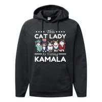 This Cat Lady Voting For Kamala Harris 2024 1st Female President Performance Fleece Hoodie