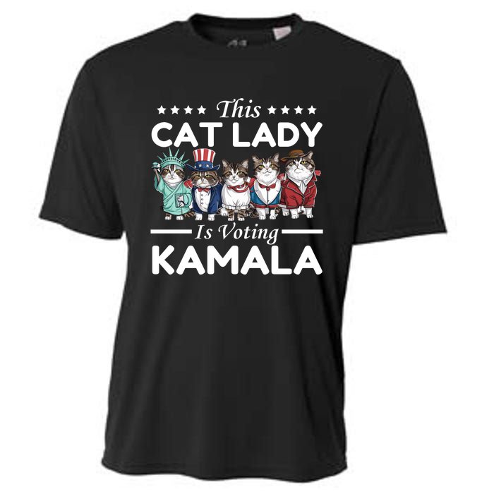 This Cat Lady Voting For Kamala Harris 2024 1st Female President Cooling Performance Crew T-Shirt