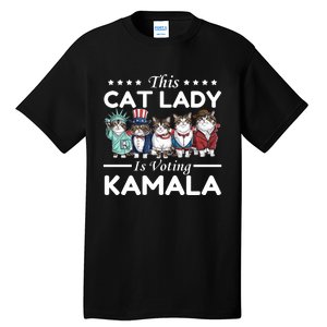 This Cat Lady Voting For Kamala Harris 2024 1st Female President Tall T-Shirt