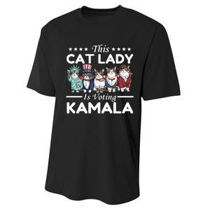 This Cat Lady Voting For Kamala Harris 2024 1st Female President Performance Sprint T-Shirt