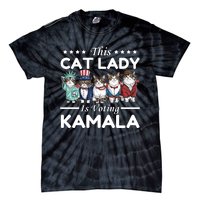 This Cat Lady Voting For Kamala Harris 2024 1st Female President Tie-Dye T-Shirt