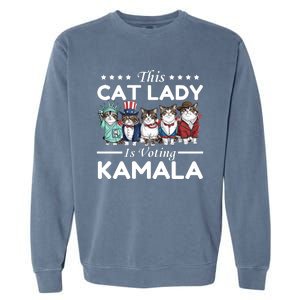 This Cat Lady Voting For Kamala Harris 2024 1st Female President Garment-Dyed Sweatshirt