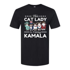 This Cat Lady Voting For Kamala Harris 2024 1st Female President Softstyle CVC T-Shirt