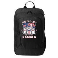 This Cat Lady Voting For Kamala Harris 2024 1st Female President City Backpack