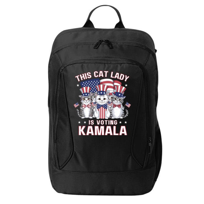 This Cat Lady Voting For Kamala Harris 2024 1st Female President City Backpack