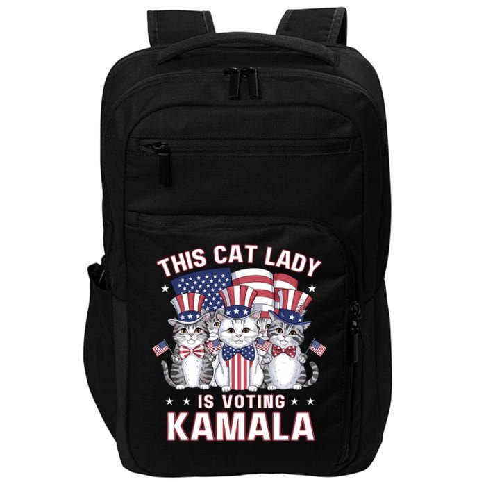 This Cat Lady Voting For Kamala Harris 2024 1st Female President Impact Tech Backpack