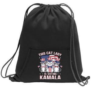 This Cat Lady Voting For Kamala Harris 2024 1st Female President Sweatshirt Cinch Pack Bag