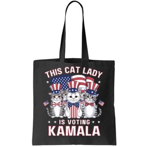 This Cat Lady Voting For Kamala Harris 2024 1st Female President Tote Bag