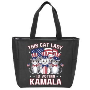 This Cat Lady Voting For Kamala Harris 2024 1st Female President Zip Tote Bag