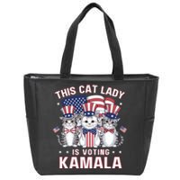 This Cat Lady Voting For Kamala Harris 2024 1st Female President Zip Tote Bag