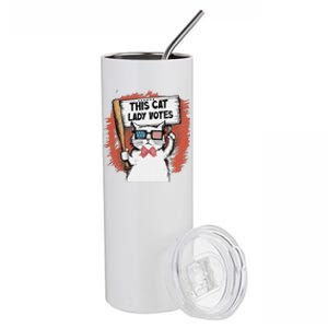 This Cat Lady Votes President Election Vote Cute Cat Gift Stainless Steel Tumbler