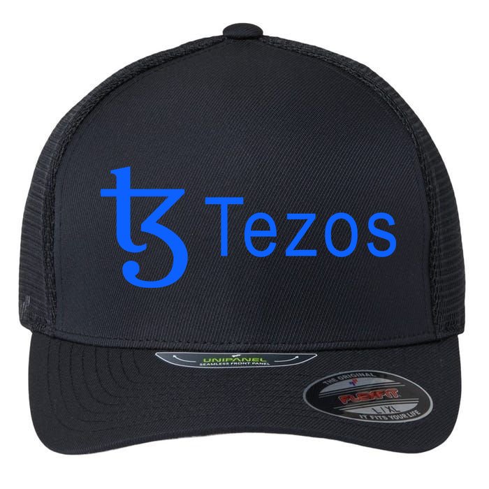Tezos Cryptocurrency Logo Flexfit Unipanel Trucker Cap