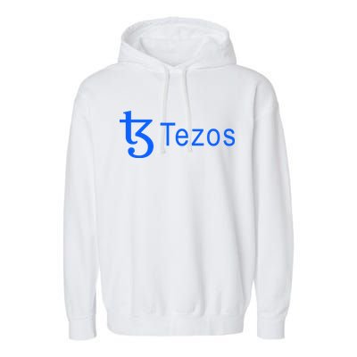 Tezos Cryptocurrency Logo Garment-Dyed Fleece Hoodie