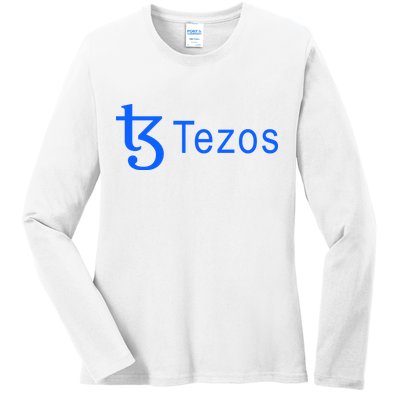 Tezos Cryptocurrency Logo Ladies Long Sleeve Shirt