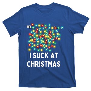 Tangled Christmas Lights I Suck At Christmas Funny Movies Cool Gift T-Shirt