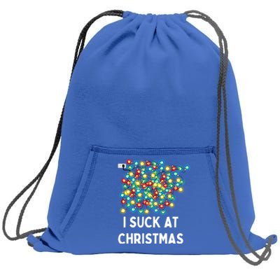 Tangled Christmas Lights I Suck At Christmas Funny Movies Cool Gift Sweatshirt Cinch Pack Bag