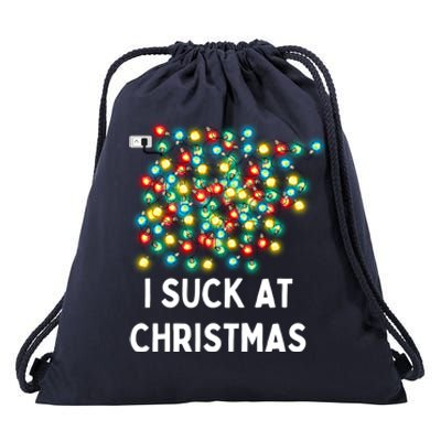 Tangled Christmas Lights I Suck At Christmas Funny Movies Cool Gift Drawstring Bag