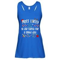 Teacher Christmas Most Likely To Ask Santa Snow Day Cu Gift Ladies Essential Flowy Tank