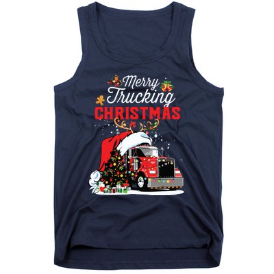 Trucker Christmas Merry Trucking Christmas For Truck Drivers Tank Top