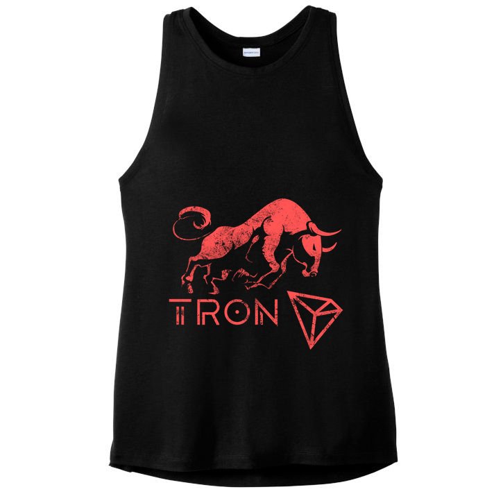 Tron Crypto Millionaire Bullrun Hodl Trx Token To The Moon! Gift Ladies PosiCharge Tri-Blend Wicking Tank