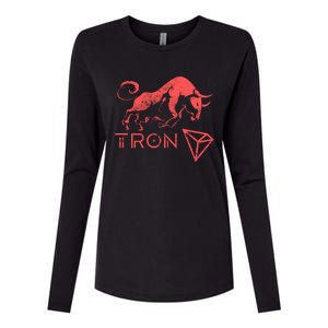 Tron Crypto Millionaire Bullrun Hodl Trx Token To The Moon! Gift Womens Cotton Relaxed Long Sleeve T-Shirt