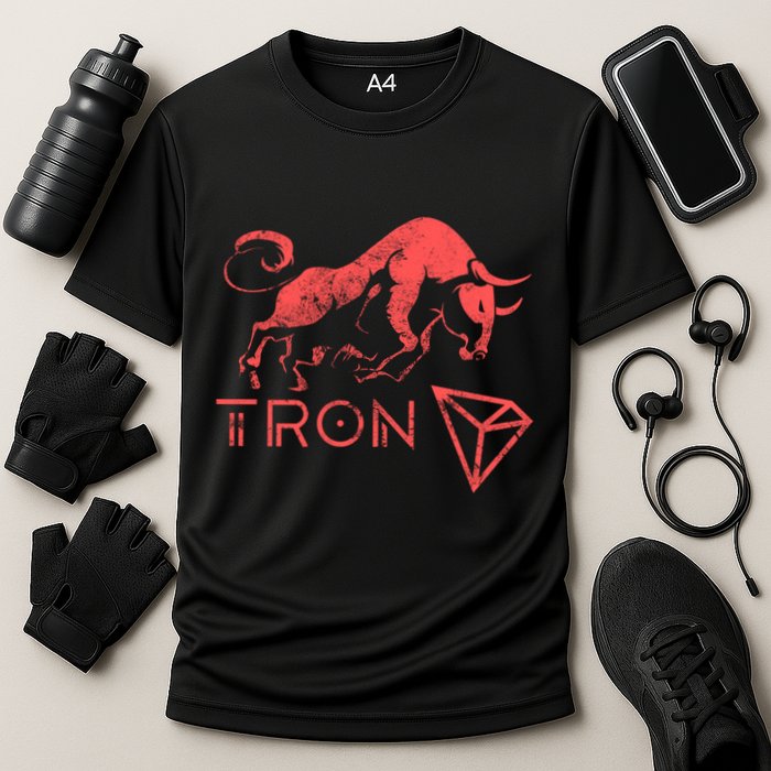 Tron Crypto Millionaire Bullrun Hodl Trx Token To The Moon! Gift Cooling Performance Crew T-Shirt