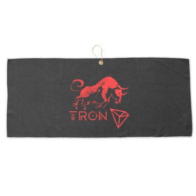 Tron Crypto Millionaire Bullrun Hodl Trx Token To The Moon! Gift Large Microfiber Waffle Golf Towel