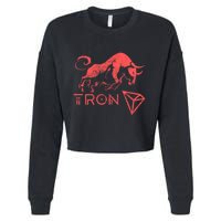 Tron Crypto Millionaire Bullrun Hodl Trx Token To The Moon! Gift Cropped Pullover Crew