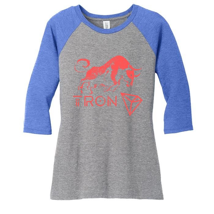 Tron Crypto Millionaire Bullrun Hodl Trx Token To The Moon! Gift Women's Tri-Blend 3/4-Sleeve Raglan Shirt