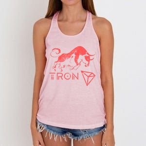 Tron Crypto Millionaire Bullrun Hodl Trx Token To The Moon! Gift Women's Knotted Racerback Tank