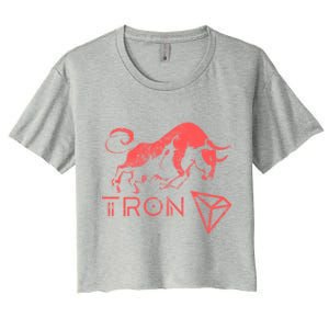 Tron Crypto Millionaire Bullrun Hodl Trx Token To The Moon! Gift Women's Crop Top Tee