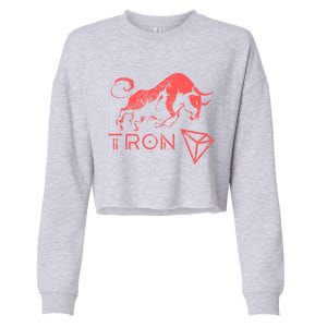 Tron Crypto Millionaire Bullrun Hodl Trx Token To The Moon! Gift Cropped Pullover Crew