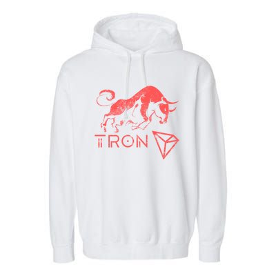 Tron Crypto Millionaire Bullrun Hodl Trx Token To The Moon! Gift Garment-Dyed Fleece Hoodie