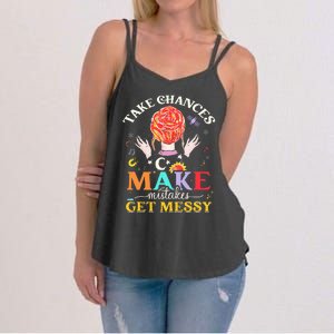 Take chances make mistakes Get Messy Science Teacher Women's Strappy Tank