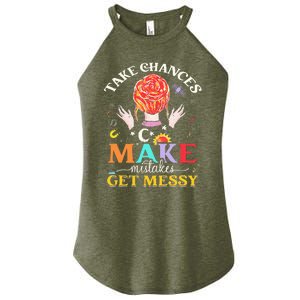 Take chances make mistakes Get Messy Science Teacher Women's Perfect Tri Rocker Tank