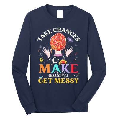 Take chances make mistakes Get Messy Science Teacher Long Sleeve Shirt