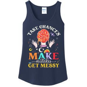 Take chances make mistakes Get Messy Science Teacher Ladies Essential Tank