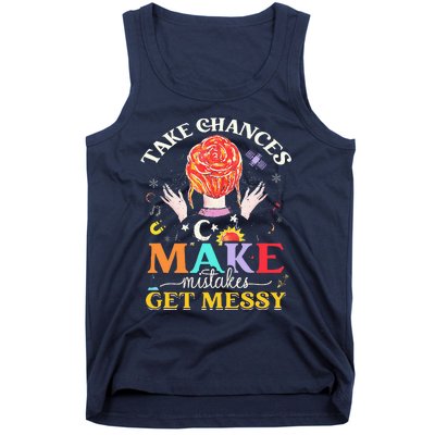 Take chances make mistakes Get Messy Science Teacher Tank Top