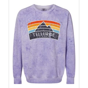 Telluride Colorado Mountain Vacation Art Graphic Colorblast Crewneck Sweatshirt