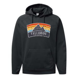 Telluride Colorado Mountain Vacation Art Graphic Performance Fleece Hoodie