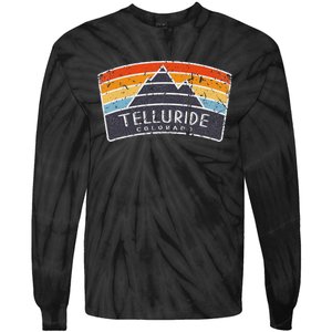 Telluride Colorado Mountain Vacation Art Graphic Tie-Dye Long Sleeve Shirt