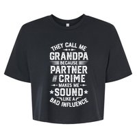 They Call Me Grandpa Partner In Crime Fathers Day Bella+Canvas Jersey Crop Tee