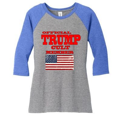 Trump Cult Member Women's Tri-Blend 3/4-Sleeve Raglan Shirt