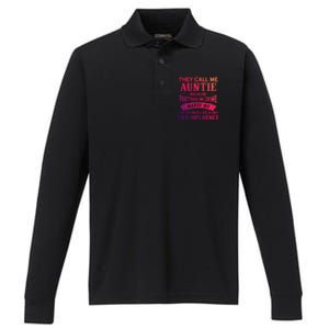 They Call Me Auntie Funny Partner In Crime Bad Influence Gift Performance Long Sleeve Polo