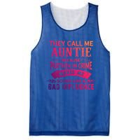 They Call Me Auntie Funny Partner In Crime Bad Influence Gift Mesh Reversible Basketball Jersey Tank