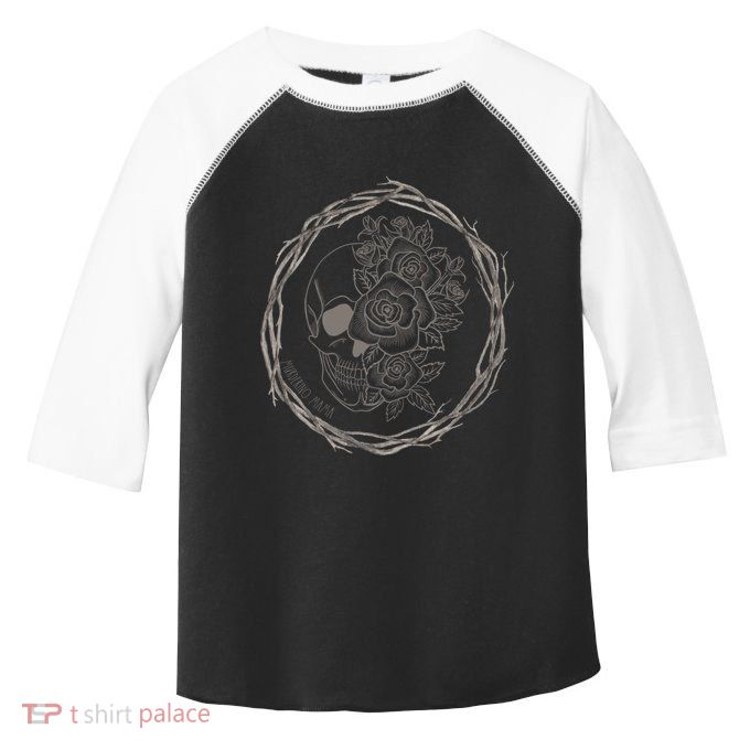 True Crime Mom Murderino Mama Black Skull Wreath Crime Show Gift Toddler Fine Jersey T-Shirt